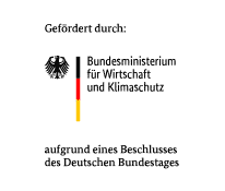 Logo: Dieses Projekt wird vom Bundesministerium für Wirtschaft und Klimaschutz (BMWK) aufgrund eines Beschlusses des Deutschen Bundestages gefördert.